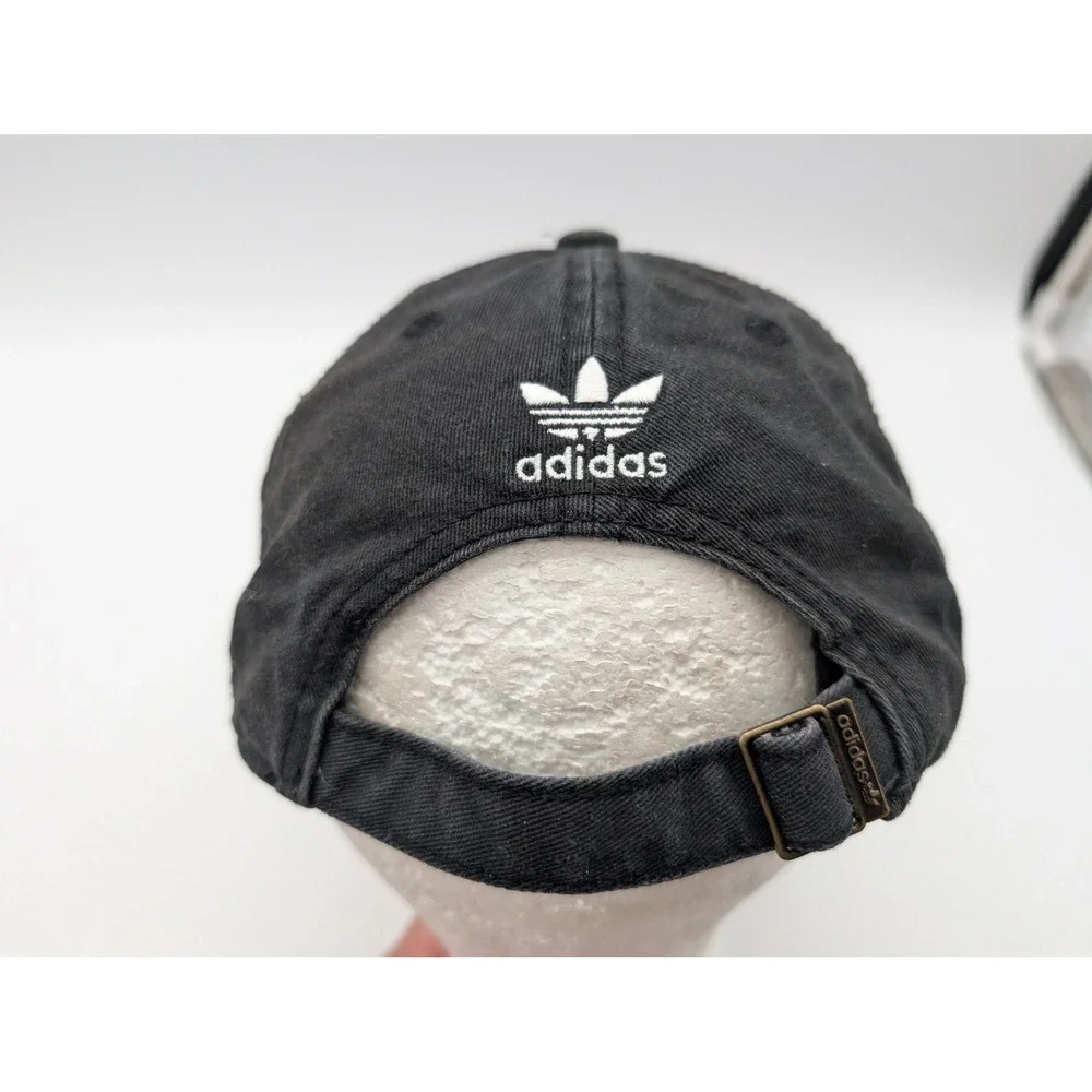 Adidas Originals Trefoil Baseball Cap Black Washed Cotton Adjustable Hat